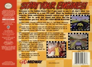 California Speed (USA) box cover back